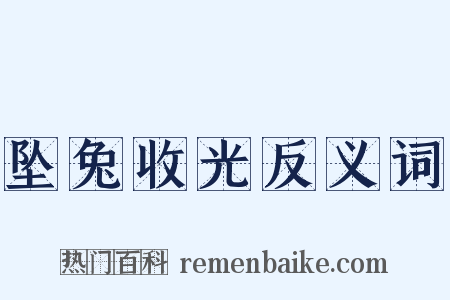 坠兔收光反义词是什么意思的图片